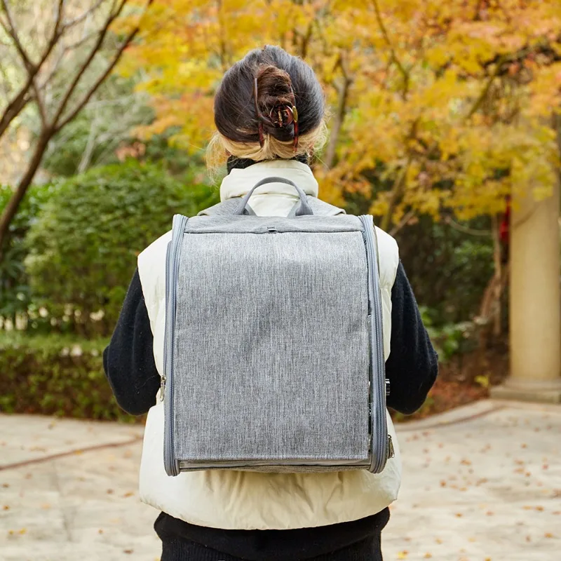 Bolsa portátil para pájaros y mascotas, mochila para ir, loro, paloma, conejo, poliéster, para exteriores, gran capacidad, bolsa portátil para mascotas, accesorios de viaje - imagen 2