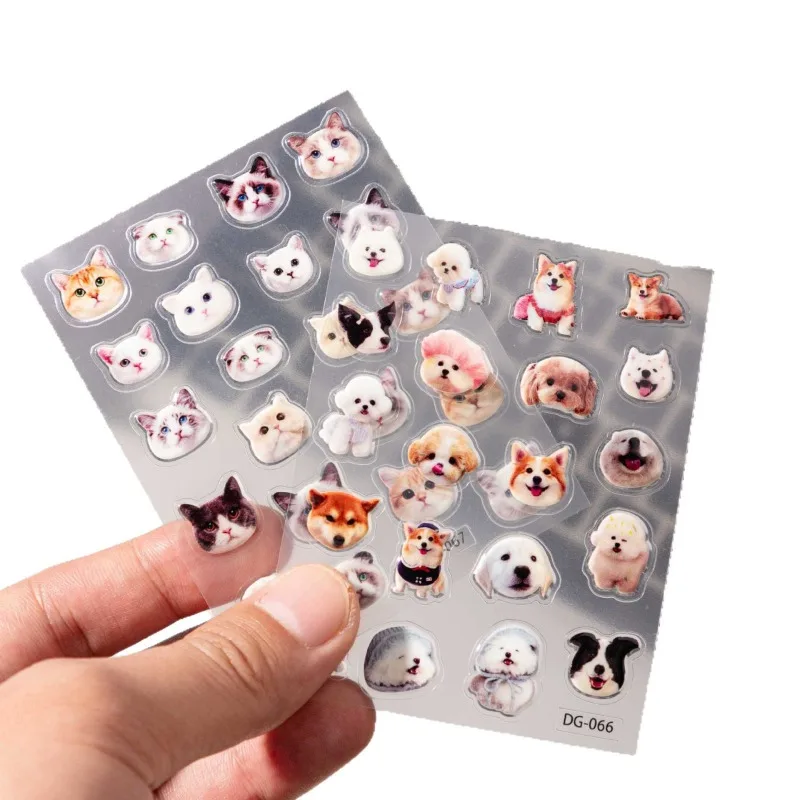 Adhesivos kawaii de resina epoxi con animales para diario y álbum - imagen 4
