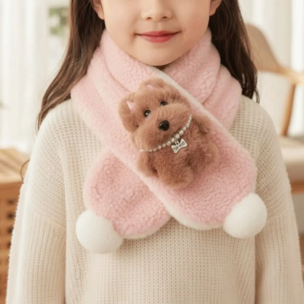 Bufanda de osos para bebé, Material bonito de dibujos animados, bufandas cálidas y gruesas para niños, pañuelo de textura suave a prueba de viento, temporada de otoño - imagen 3