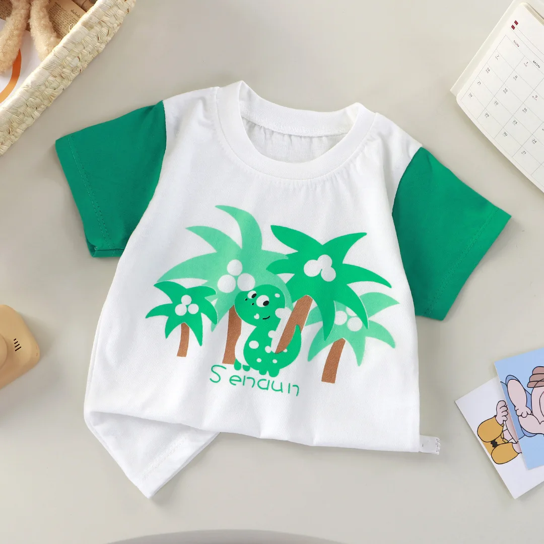 Camiseta de manga corta para niños de 1 a 5 años, novedad de verano, camisetas con estampado de dibujos animados para niños y niñas, ropa para niños - imagen 4
