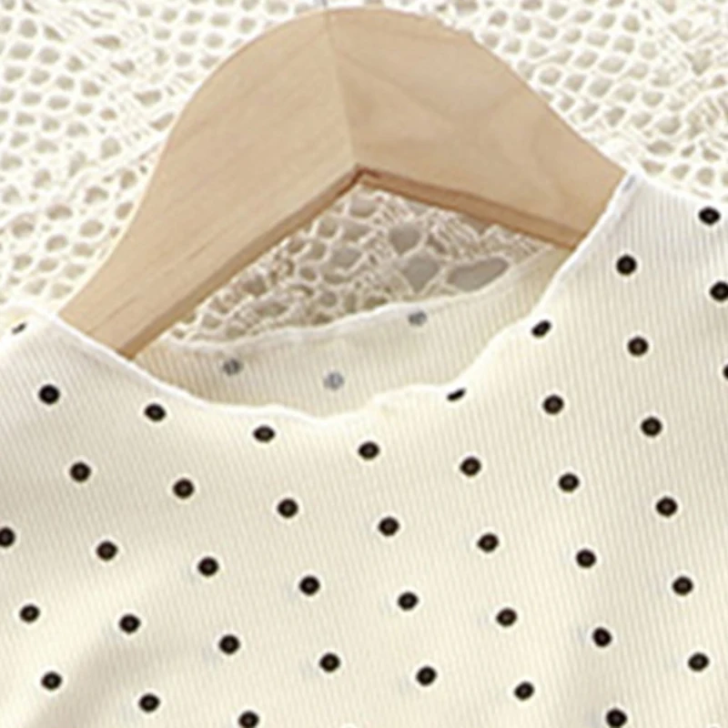 Conjunto de verano para bebés y niños, traje de manga corta y pantalones cortos con estampado de puntos suaves, ropa de verano para bebés de 0 a 4 años - imagen 3