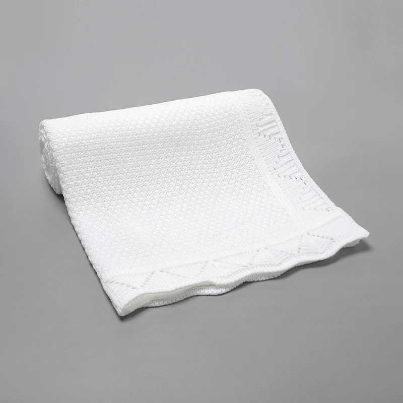 Couvertures tricotées pour bébé 100x80cm, légères et respirantes, pour nouveau-né, couette de réception pour nourrissons, garçons et filles, tapis de lancer pour tout-petits - imagen 2
