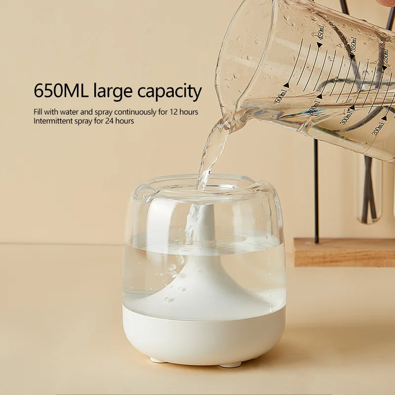 Humidificador portátil de 650ML, humidificador de aire, aceite esencial, difusor de Aroma para el hogar y el dormitorio con luces nocturnas coloridas, humidificador USB - imagen 3