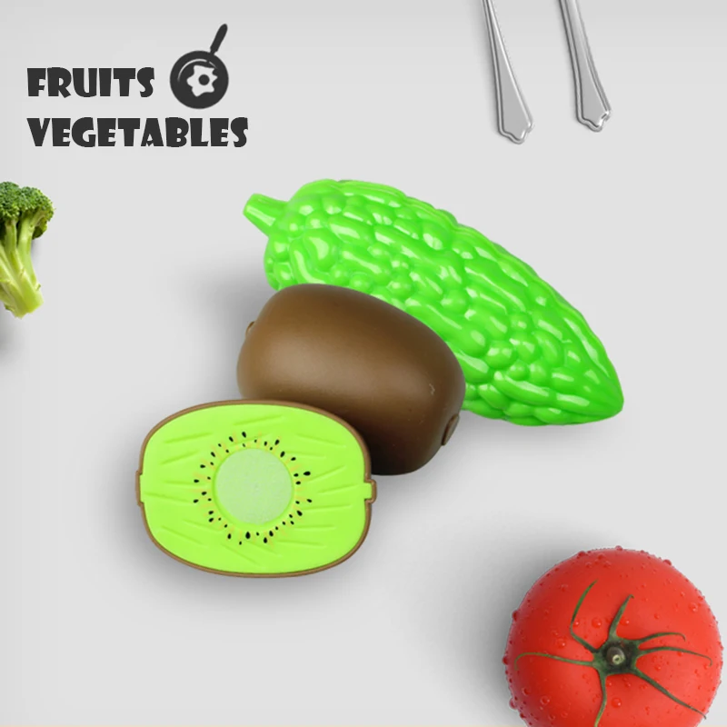 Juego de comida de cortar para niños y niñas, frutas y verduras