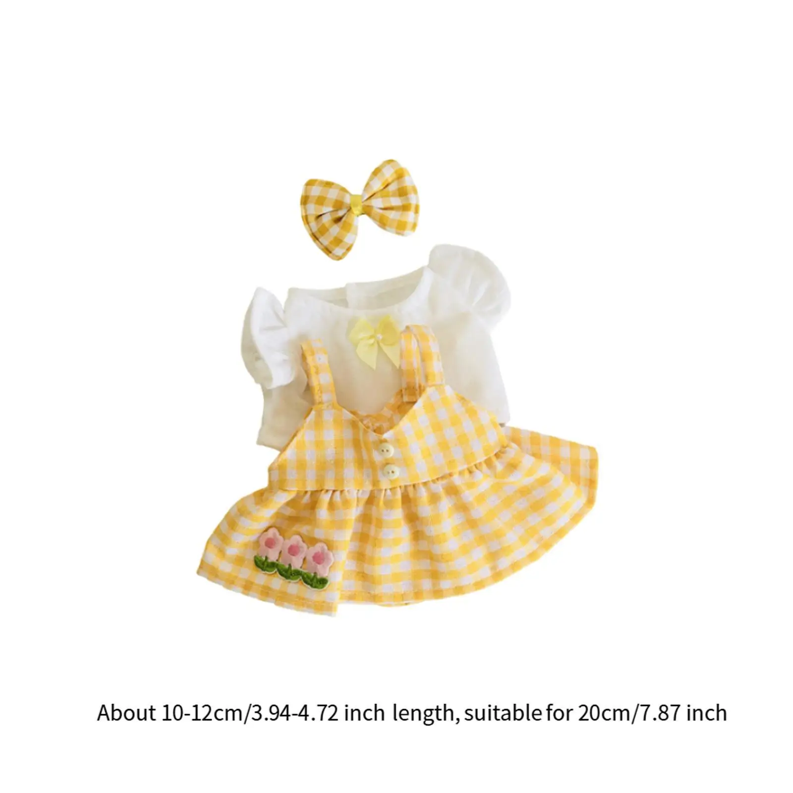 3 Pieces 20cm Mini Doll Clothes Doll Changing Clothes Game Doll Outfits for 20cm/7.87inch Plush Doll Little Girls Gift