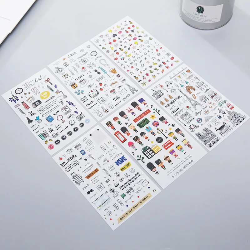 Pegatinas infantiles estilo acuarela para diario y agenda - imagen 3