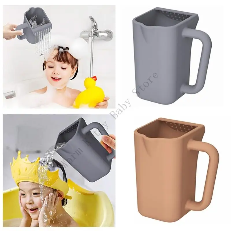 Taza de enjuague de silicona para bebé con mango antideslizante