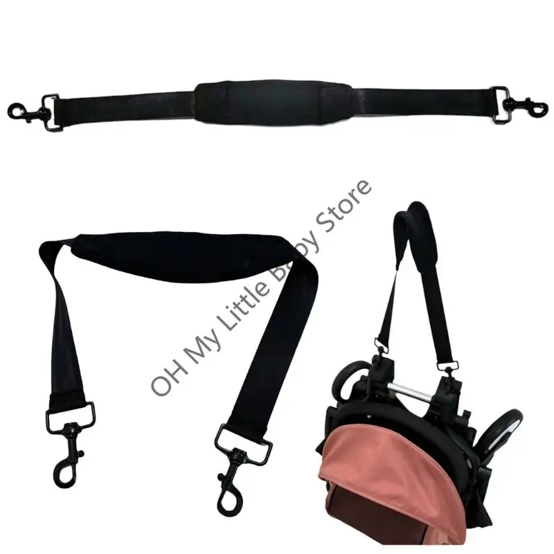 Correa hombro portátiles M76C con clip bloqueo y gancho giratorio para fácil transporte carruajes doblados