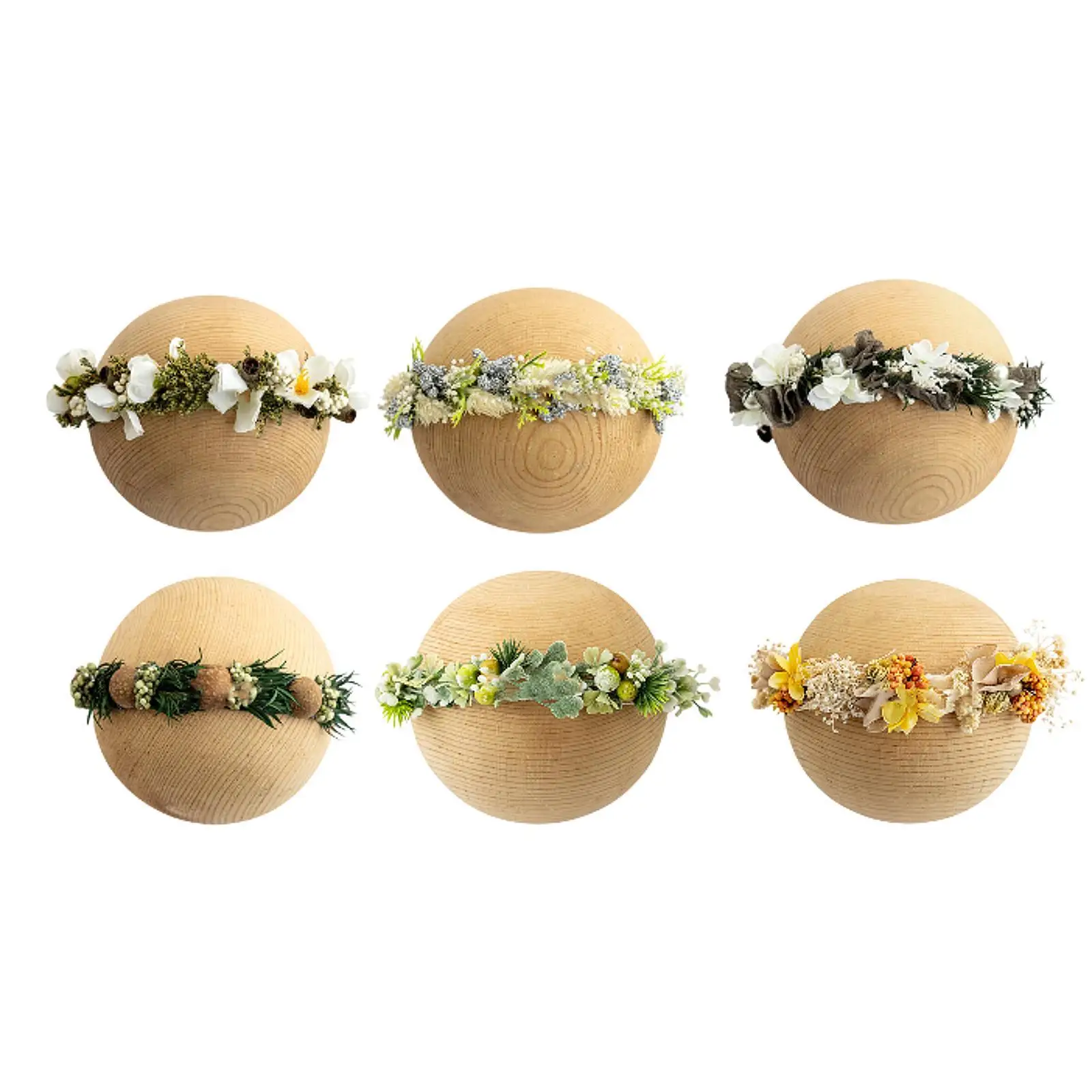 Diadema de flores para recién nacido de 0 a 6 meses, corona floral, fotografía de regalo ajustable - imagen 2