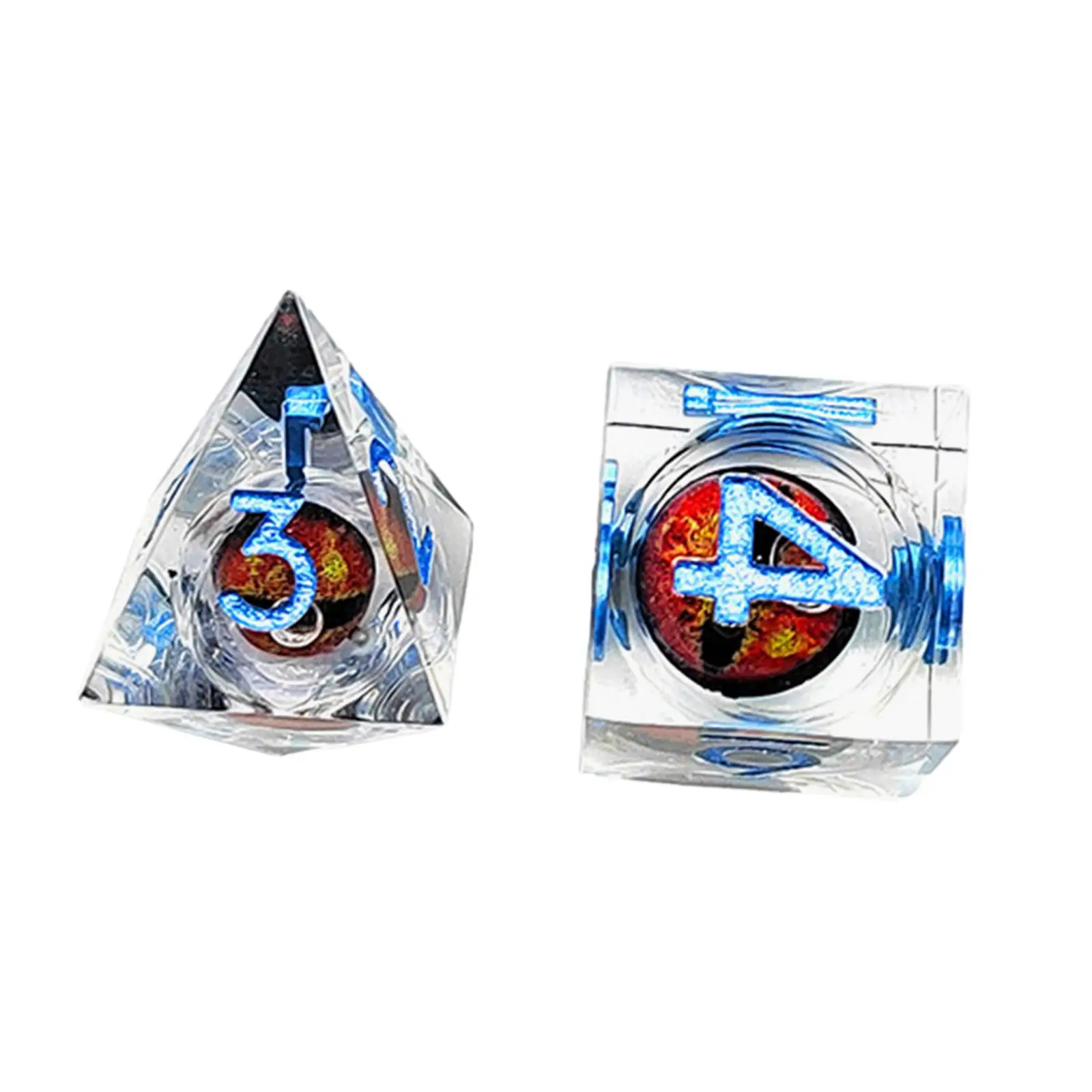 Resin Polyhedral Eye Dice 7Pcs Set Smooth Surface Multipurpose Portable Durable Accessory Handmade for Teaching Projects
