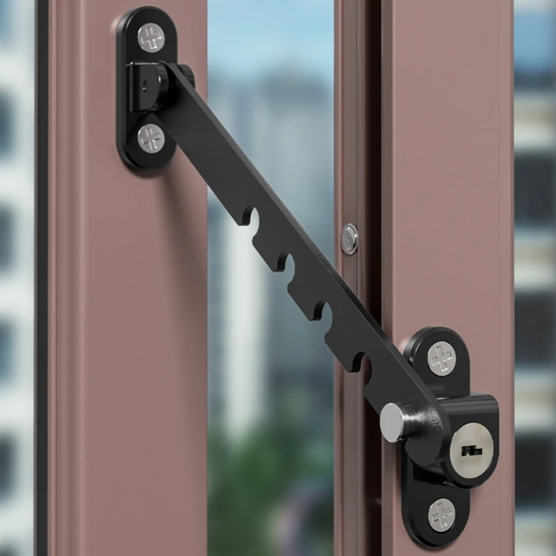 Restrictor de puerta y ventana de seguridad infantil ajustable Cerradura de ventana de acero al carbono de seguridad confiable para familias e guardería - imagen 2