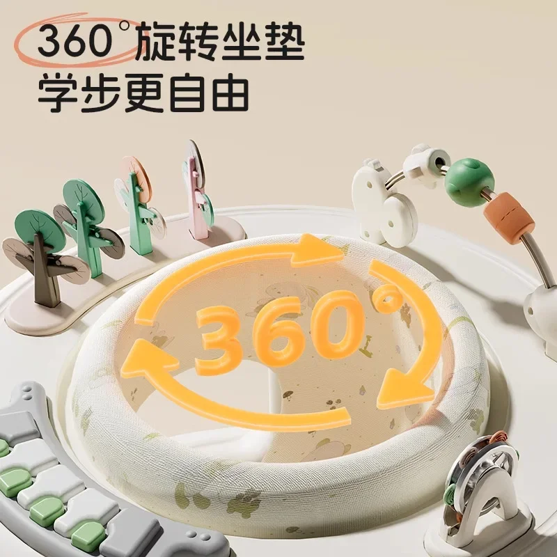 Andador adecuado para bebés varones y mujeres, andador con música, piernas anti-en forma de O, multifuncional, anticaída y antivuelco - imagen 3