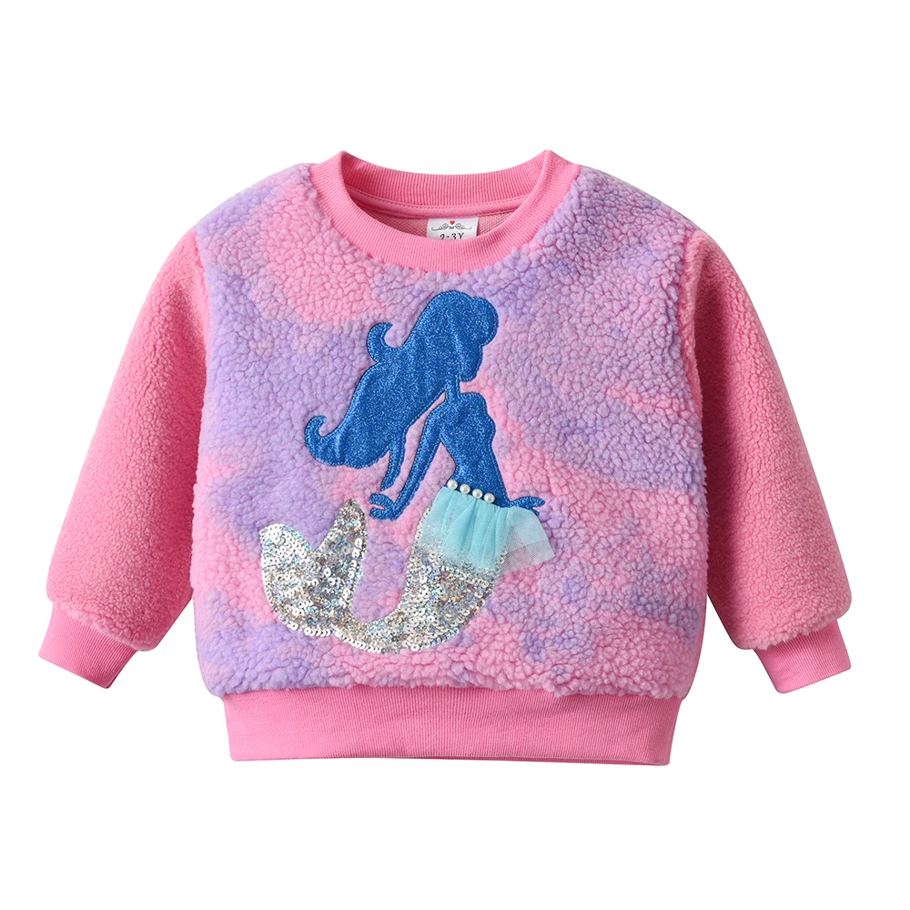 Jersey polar con apliques de sirena para niña - imagen 3
