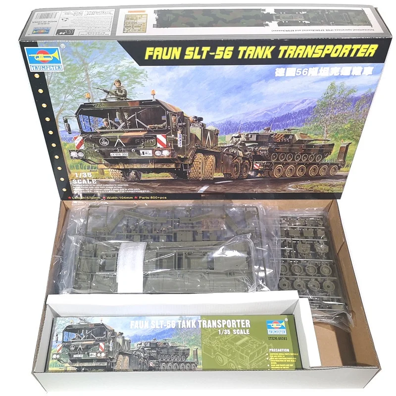 TRUMPETER 1/35 alemán FAUN SLT-56 transportador de tanques ensamblaje de plástico modelo de rompecabezas - imagen 2