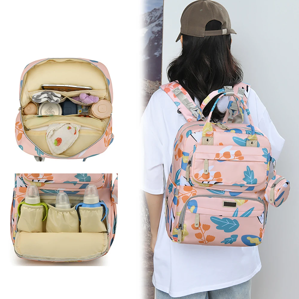 Bolsa organizadora de pañales para cochecito con bolsillo impermeable - imagen 2