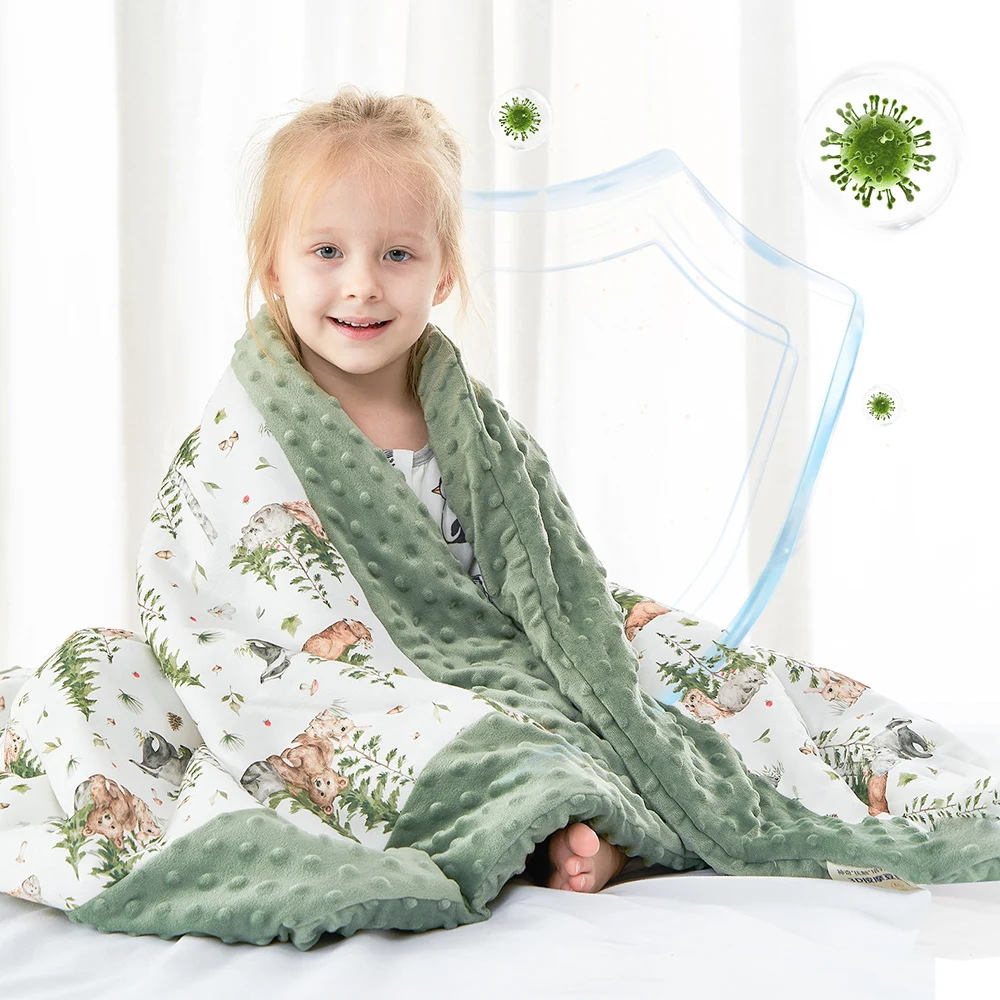 Manta de bebé de 120x150Cm, colcha cálida de invierno para bebé, colcha con estampado de oso de dibujos animados, colcha gruesa táctil Doudou para niños y niñas - imagen 2