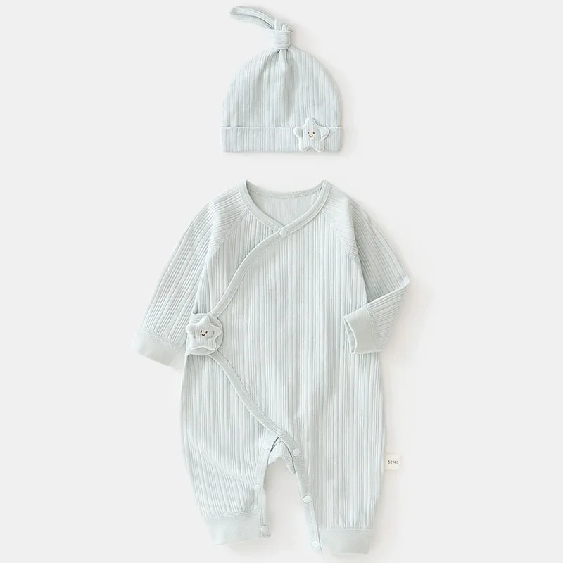 Conjuntos de 2 piezas de ropa para niño y niña, monos de manga larga de algodón con dibujos animados + sombrero, peleles para bebé, artículos para recién nacidos B248 - imagen 3