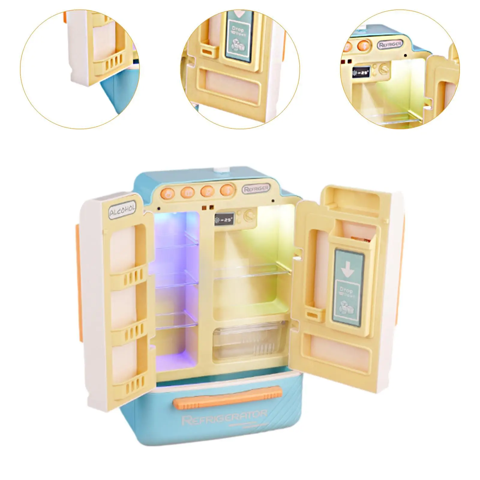 Pretend Play Kitchen Toy Easy Carrying Dollhouse Decor Birthday Gift Multipurpose for Boys Girls Children Age 3-6 Years Olds