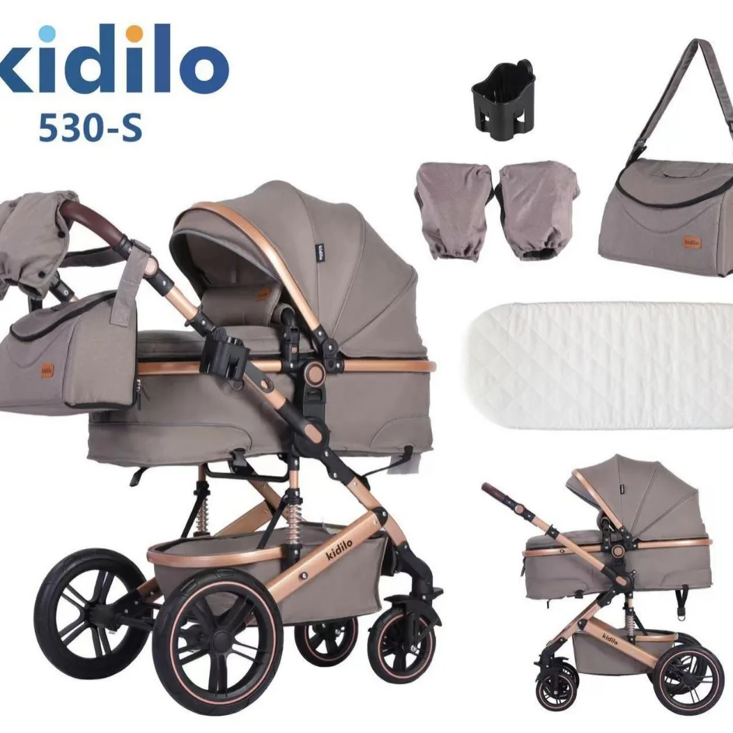 Cochecito Kidilo Cochecito ligero bidireccional Cochecito plegable para recién nacidos con vista alta - imagen 3