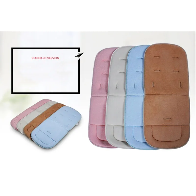 Cochecito de bebé Universal para las cuatro estaciones, almohadillas para sentarse, cojín para silla de comedor de bebé de Color sólido Simple, alfombrilla transpirable para carrito de mano para niños - imagen 5
