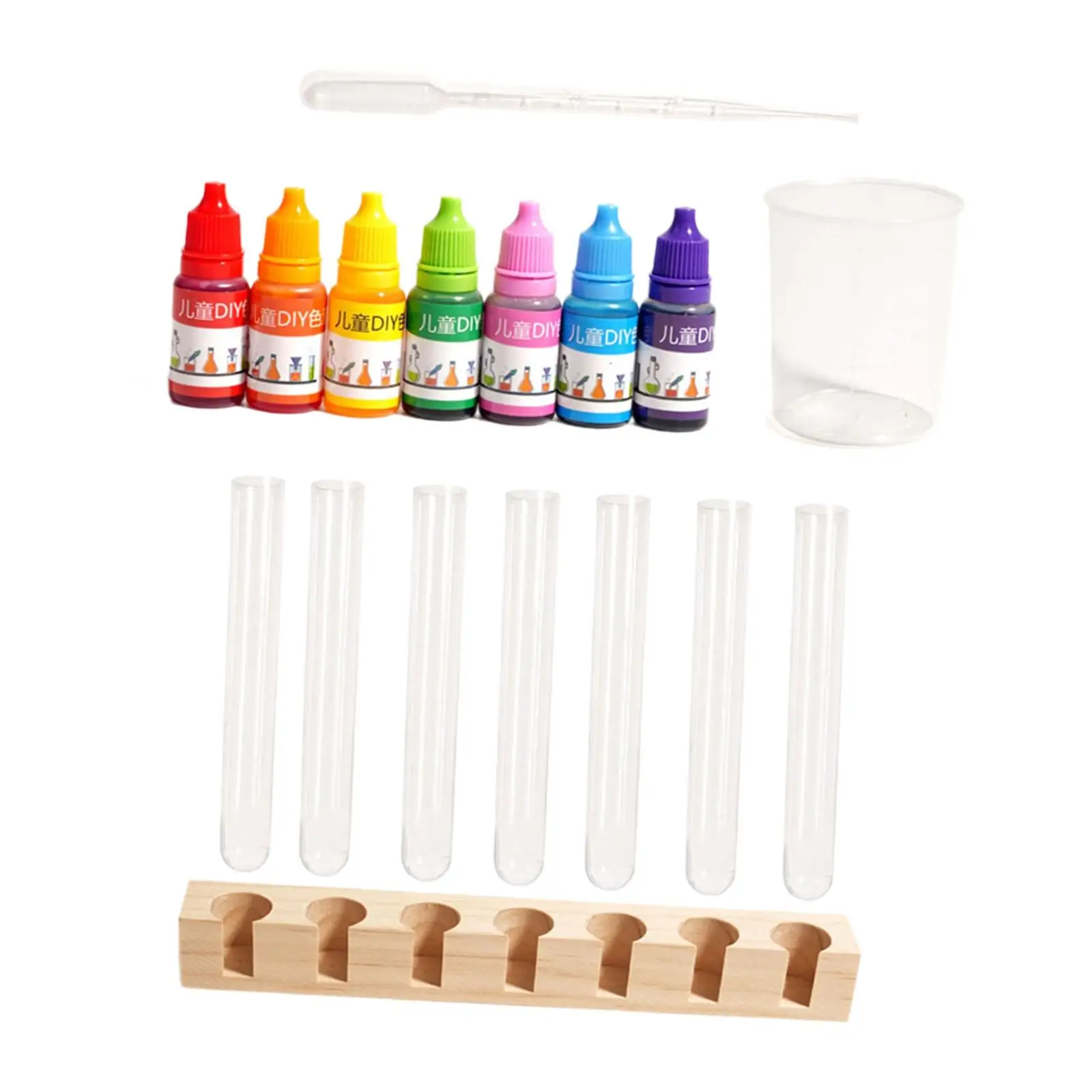 Science Kit,Colorful Test Tube Color Toy,Science Holder Test Tube Three Primary Color Experiment for Kids,Toddlers