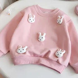 Sudadera de conejito para niña – Manga larga suave para primavera y otoño