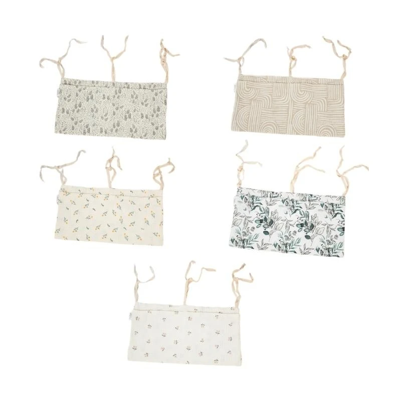 Bolsa colgante esencial para guardería M76C, bolsa almacenamiento para cuna, bolsa almacenamiento bolsillo colgante