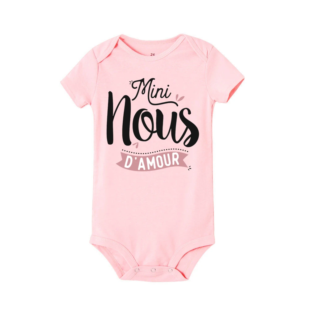 Mini Nous D'amour Body con estampado francés para bebé, Pelele de manga corta para recién nacido, ropa para regalo de ducha infantil, mono bonito para niño pequeño - imagen 5