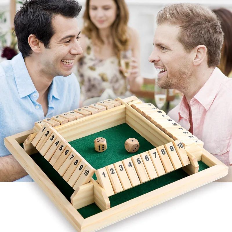 Juego de dados en caja para 2-4 jugadores, juego de mesa clásico para adultos, juego de mesa de madera con dados y instrucciones, juego de estrategia