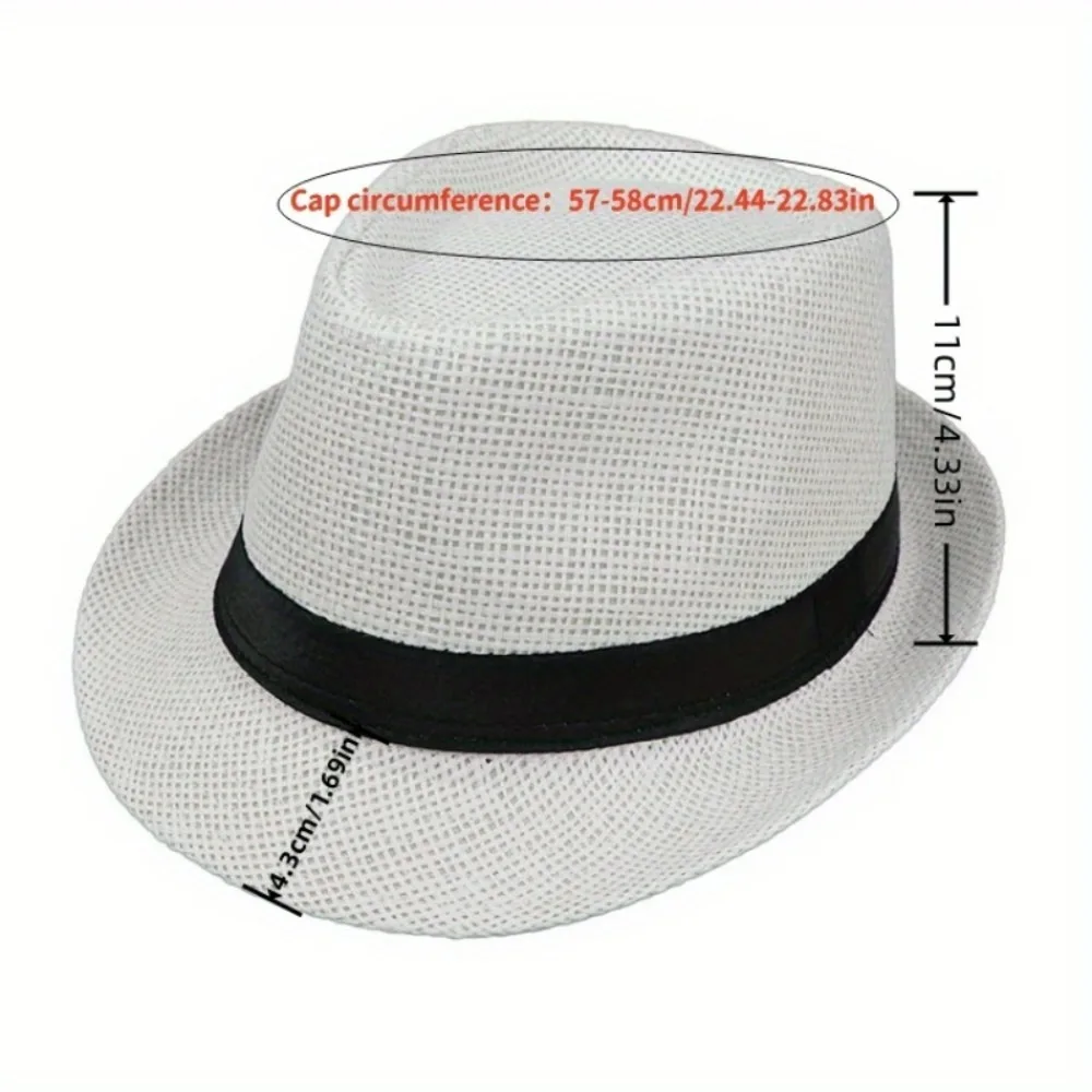 Sombrero de jazz, sombrero de copa de color sólido de lino de estilo británico, sombrero de sol estilo pareja con borde enrollado para hombres y mujeres - imagen 3