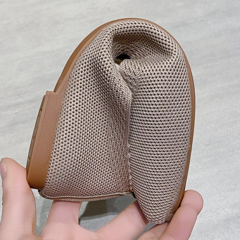 Bailarinas elegantes de punto de leopardo para mujer, mocasines de malla con punta estrecha, mocasines para caminar a la moda, zapatos de conducción suaves sin cordones - imagen 4