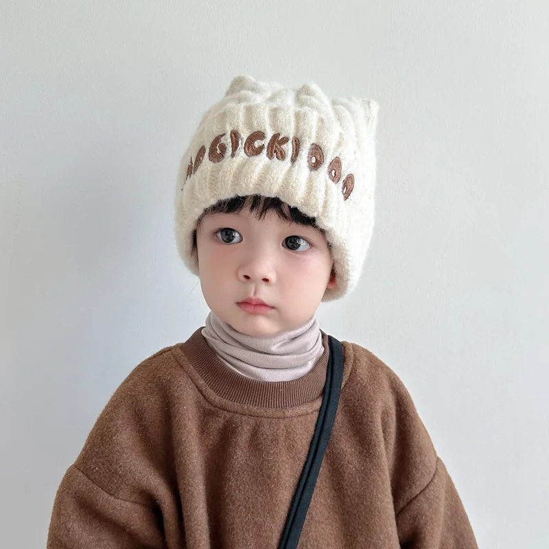 Gorro térmico de punto con orejas animales bordado para escolares - imagen 5