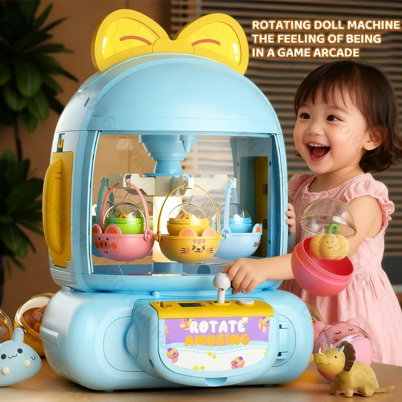 Máquina de garra de muñeca, juguete para niños, juego de captura con música, Mini garra, máquinas de grúa de juguete, muñeca musical para regalos de navidad