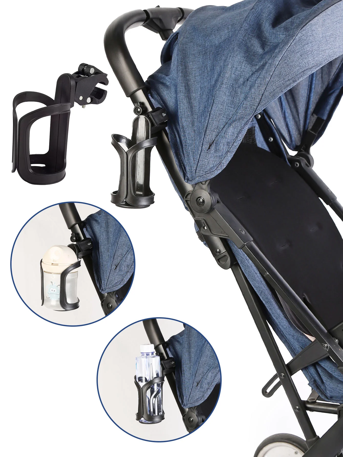 Portabotellas ajustable para cochecito de bebé y bicicleta – Sujeción segura - imagen 2