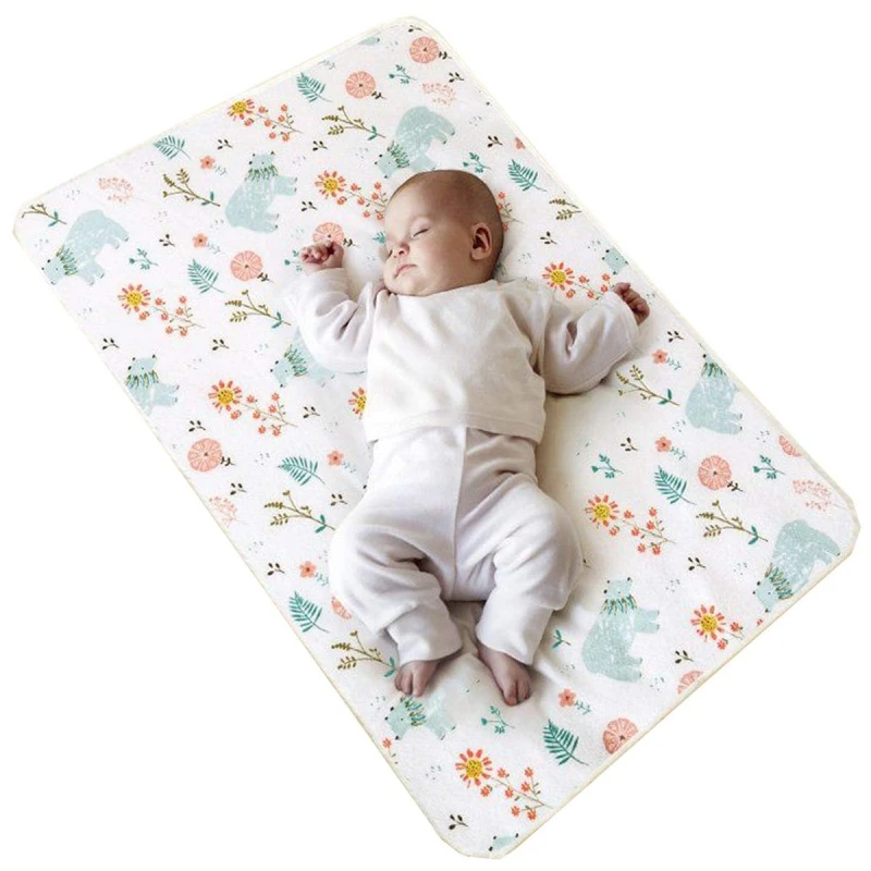 Funda de cojín cambiador para bebé, almohadilla impermeable para cama, Protector de colchón de viaje para niños, alfombrillas cambiantes reutilizables para bebés, almohadillas para pañales - imagen 3