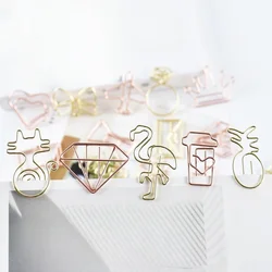 Clips metálicos oro rosa – Marcapáginas decorativos originales