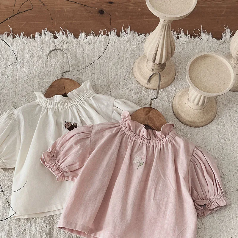 Milangel-Camiseta con flores bordadas para bebé, jersey de verano para niña pequeña, ropa de abrigo infantil, blusa - imagen 4