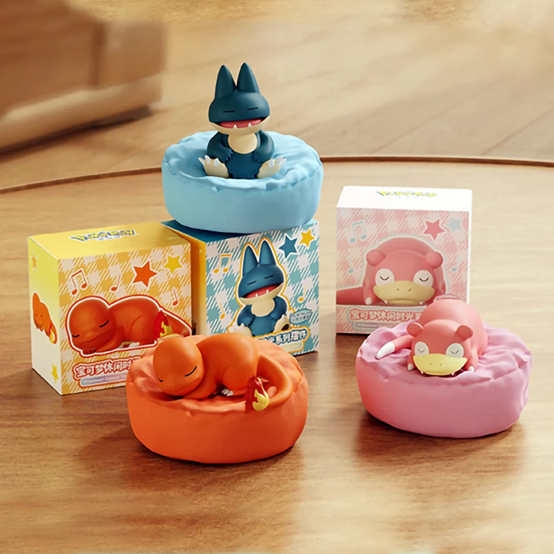 Pokemon Set modelo Anime tiempo libre serie figura Pikachu Charmander Rowlet Meowth Slowpoke juguetes de posición para dormir - imagen 4