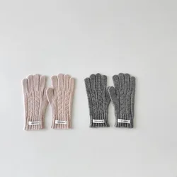 Guantes de punto cálidos con cable para niños y niñas – Invierno