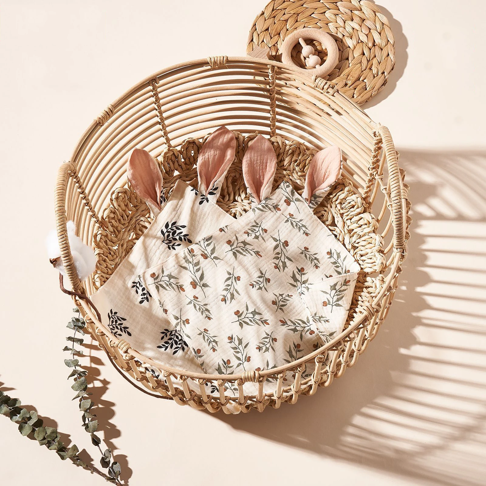 Nueva toalla calmante para bebé con Orejas de conejo pequeñas, algodón suave, juguete para dormir para niños recién nacidos, edredón para calmar, manta, Baberos, toalla para Saliva