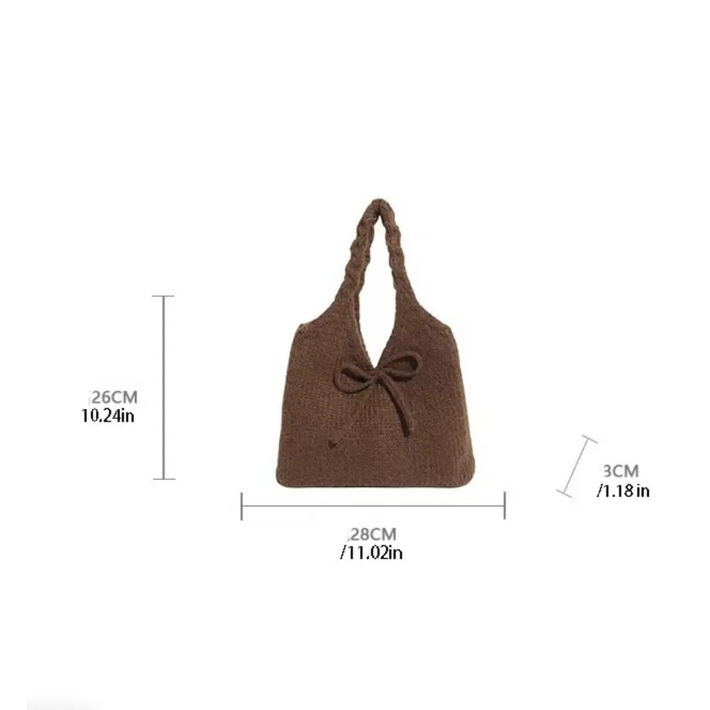 Bolso de mano tejido para niñas con lazo y gran capacidad - imagen 5