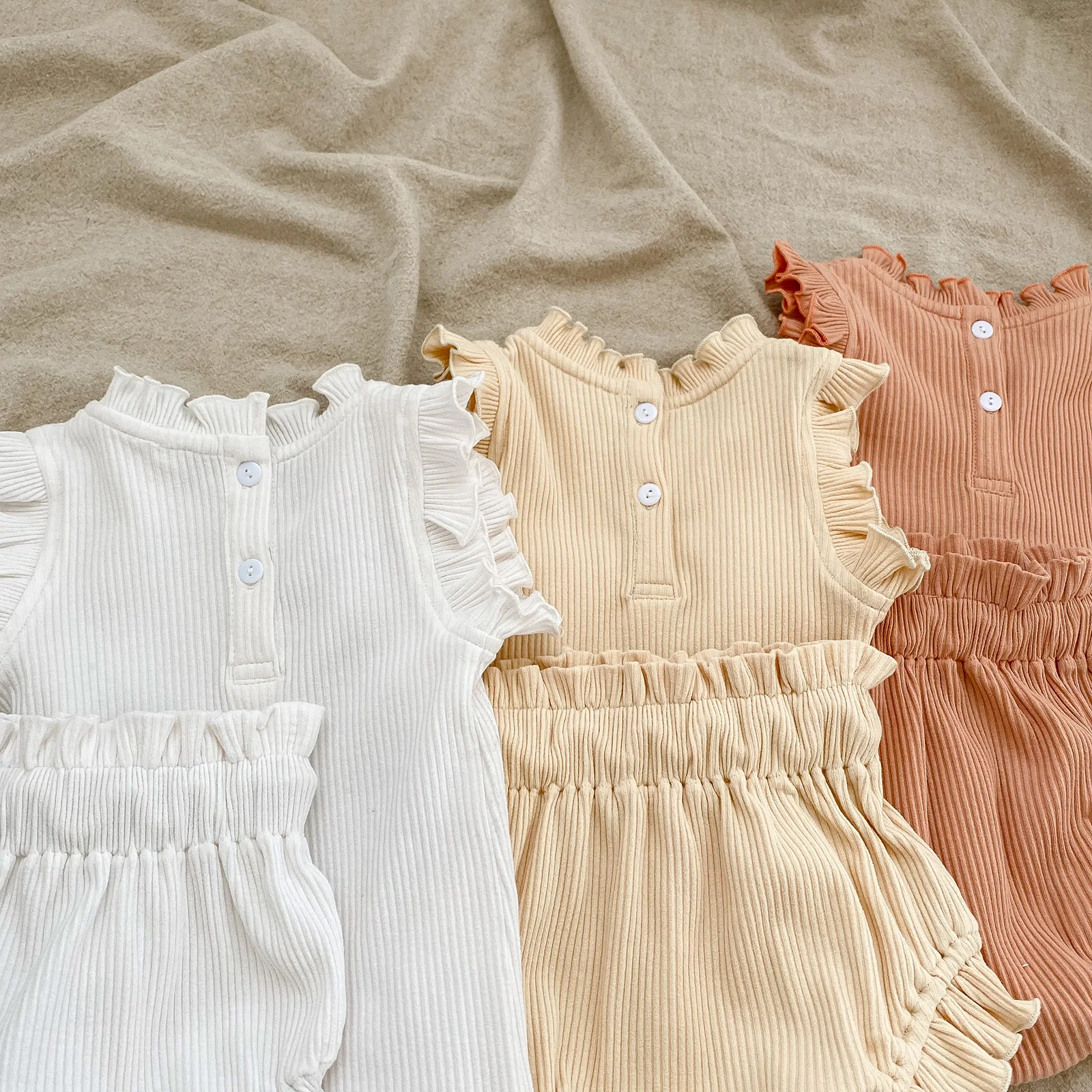 Pelele con volantes para bebé niña – Ropa fresca de verano - imagen 3