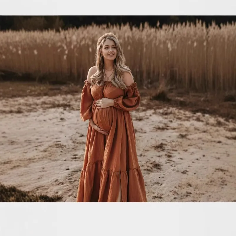 Vestido bohemio estilo retro para embarazada