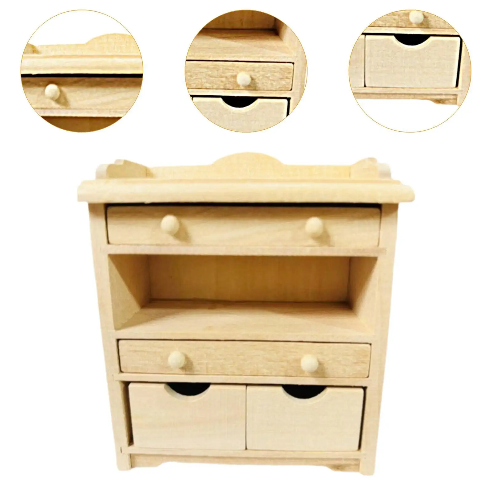 1/12 Scale Dollhouse Night Stand for DIY Model Micro Landscape Dollhouse