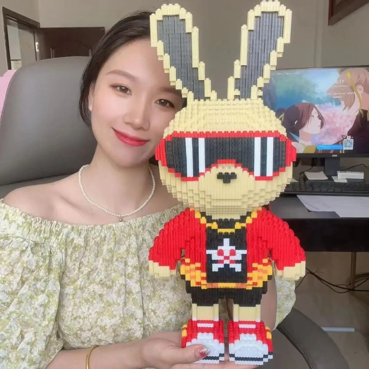 3D 5800 Uds. Conejo de caramelo, conejos coloridos y lindos, sociedad, bloques de construcción de conejo, ensamblaje de alta dificultad para adultos, rompecabezas, juguetes de regalo - imagen 5