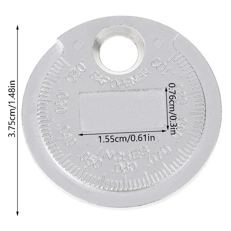 Herramienta de medición de espacio de bujía tipo moneda de rango, herramienta de medición de huecos de bujía de 0,6-2,4mm, 1 ud. - imagen 5