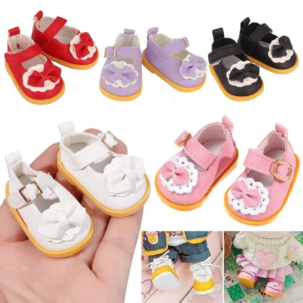 20cm para muñecas 1/12 zapatos de cuero PU zapatos de muñeca de algodón accesorios de ropa pajarita decoración muñeca botas de princesa de moda - imagen 4