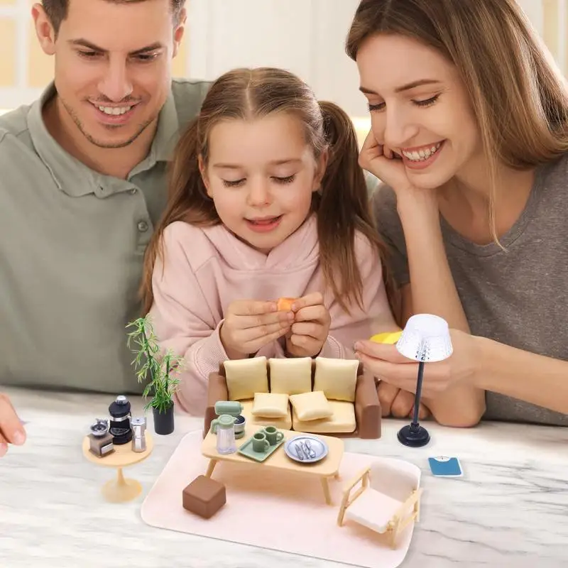 Muebles de casa en miniatura, decoración de casa de muñecas, muebles de mesa, modelo de muebles, adorno de muebles en miniatura para