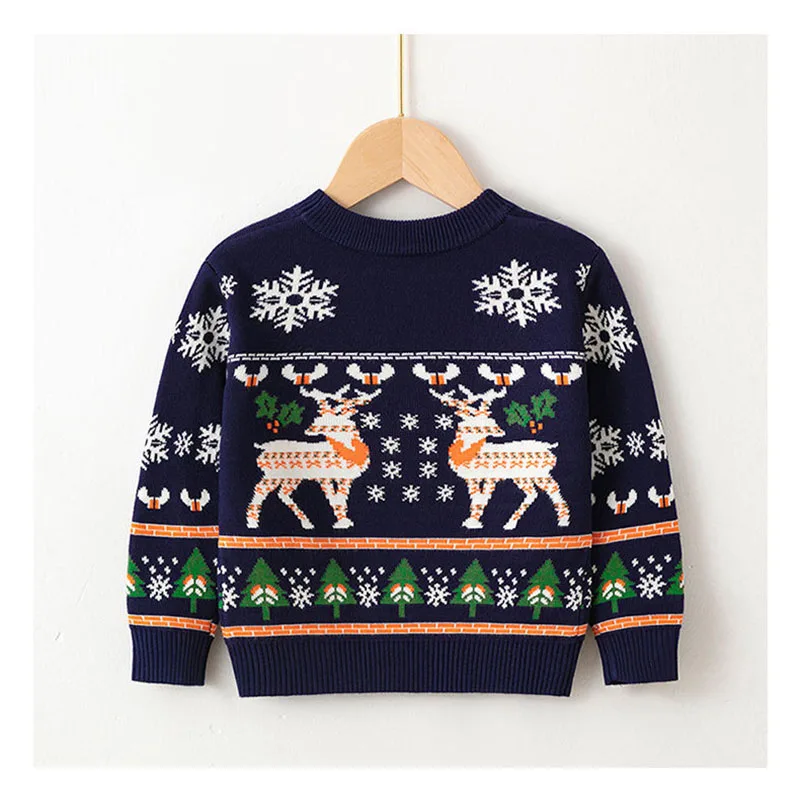 Jersey de Navidad infantil cálido de manga larga con capucha