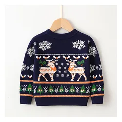 Jersey de Navidad infantil cálido de manga larga con capucha